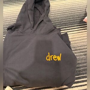 Drew House Charcoal Hoodie with Yellow Logo